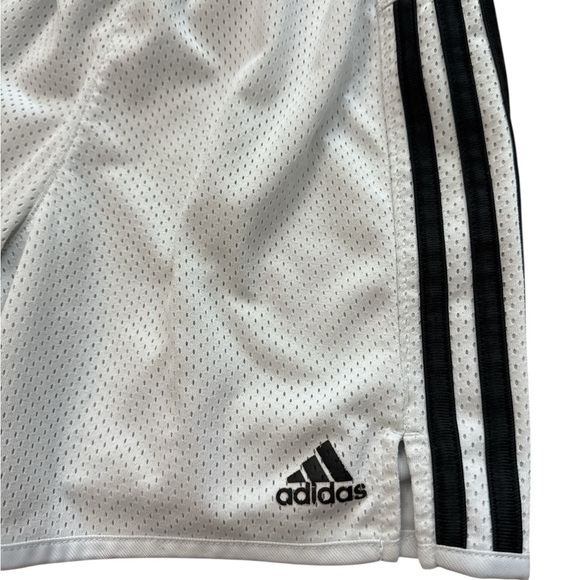 Adidas Youth Boys White & Black Stripe Athletic Shorts Size Medium 10-12‎ - Picture 2 of 8